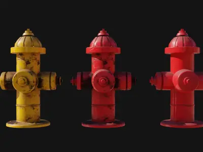 Low-Poly Hydrant Collection by Nikdox Low-poly 3D model