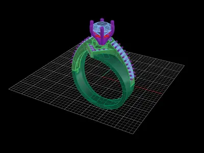 solitaire Ring 34 3D print model