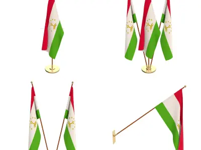 Tajikistan Flag Pack 3D model
