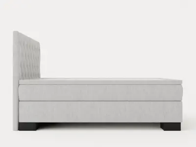 Hilton Luxury Continental Bed 160x200 Light Gray Low-poly 3D model