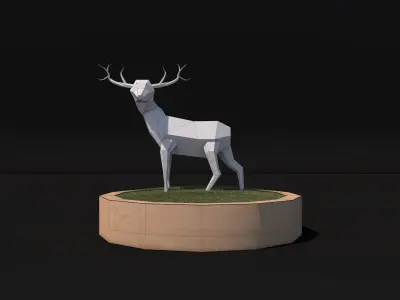 Low Poly Deer- Cinema 4D Low-poly 3D model