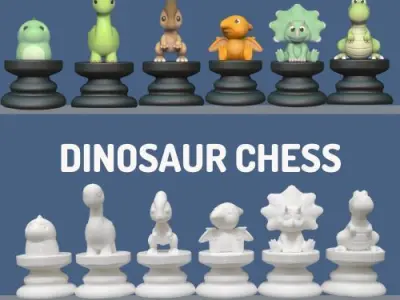 Dinosaur Chess 3D print model