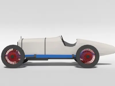 Low Poly Cartoon Duesenberg 3 Litre GP Racing Car 1921 Low-poly 3D model