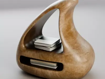 Organic Wooden Shelf Low-poly 3D model