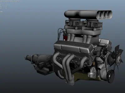 Hot Rod Drag Racing Engine 3D print model