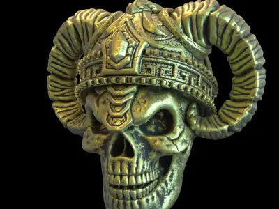   skull Pendant jewelry Demon vol4 3D print model