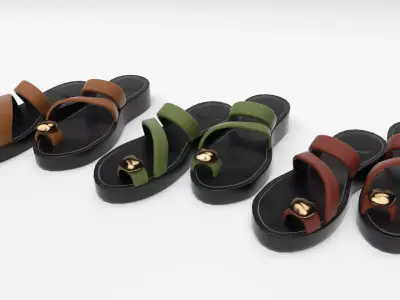 Sandals Platform Low-poly 3D model