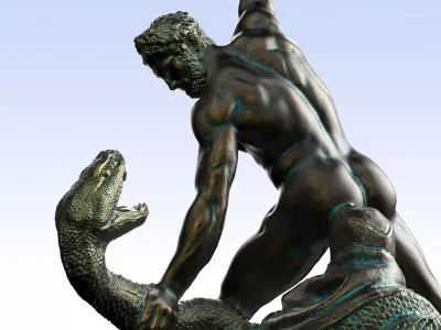 Louvre Hercules fighting Achelous adapted to 3D printing 3D print model