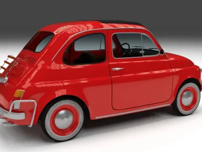 Fiat 500L Luxe 1968 with interior HDRI 3D model
