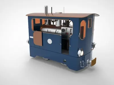 old tram train 3D model