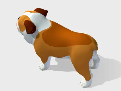 Cartoon Dog - Bulldog Low-poly 3D model