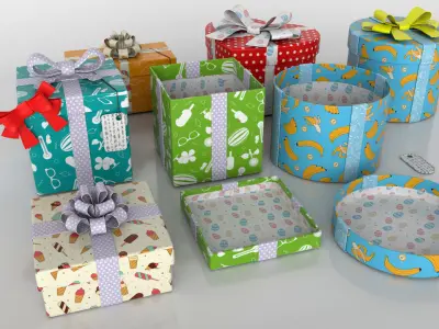 Gift Boxes vs textures 3D model