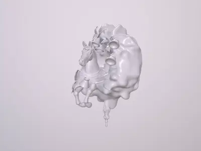 Christmas Creations - Decor horse and wreath 3D print model