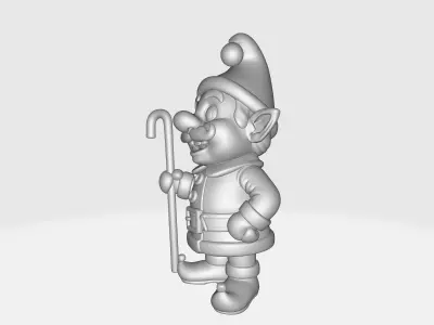 Cute Christmas Elf Holding Candy Cane Festive Holiday Figurine 3D print model