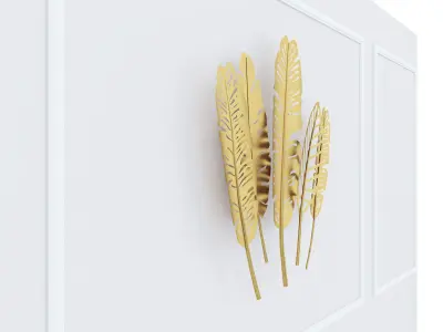 Decorative Metal plants with gold stainless  m14 3D model
