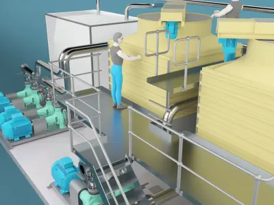 Multisection centrifugal water pump 3D model