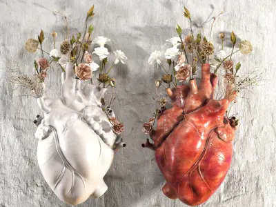 Wall Heart Vase 3D model