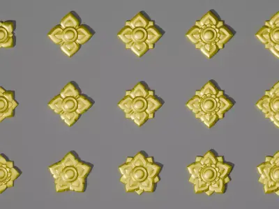 Thai Ornamental 3D Models Pack High Poly Low Poly 3D print model