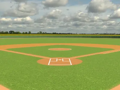 Softball Field 4k PBR Low-poly 3D model