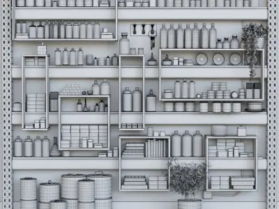 Elements of decor for the beauty salon 3D model