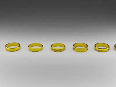 Gold wedding rings Free 3D model
