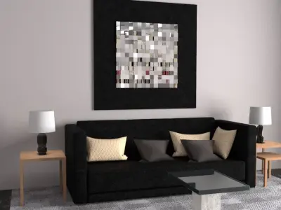 Mirror sequins for interior 3D model