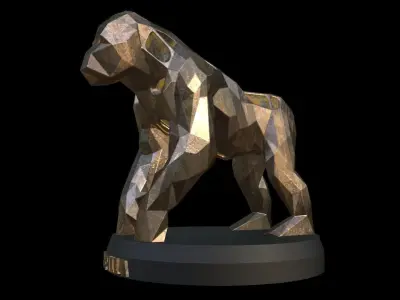 Steampunk Gorilla Low-poly 3D model