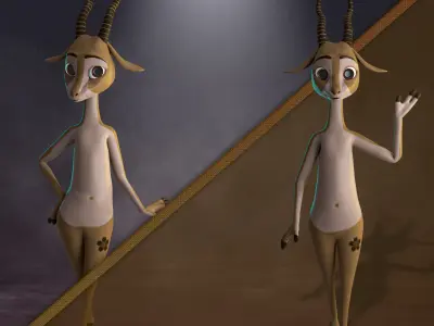 Stylized Deer Rigged Low-poly 3D model