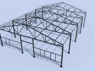 3D Model of Metal Structure Frame MK2 Low-poly 3D model