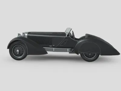 Mercedes Benz SSK Trossi Roadster 1930 Low-poly 3D model