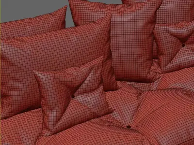 Decorative Pillows Set 4 3D model