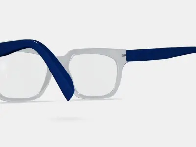 Winston Eyeglasses in Crystal with Inlet Crystal and Oak Barrel 3D model