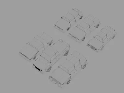 Pack of Low Poly Cars Low-poly 3D model