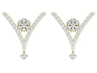 Women Earring 3dm STL FBX OBJ Render Details 3D print model