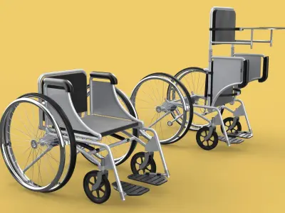 MANUAL STANDING STAND UP HANDICAPPED SPORTS WHEELCHAIR ELECTRIC 3D model