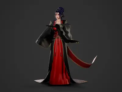 Chinese Noble Lady - Game Ready Low-poly 3D model