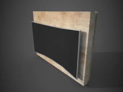 Wall mounted curved TV Low-poly 3D model