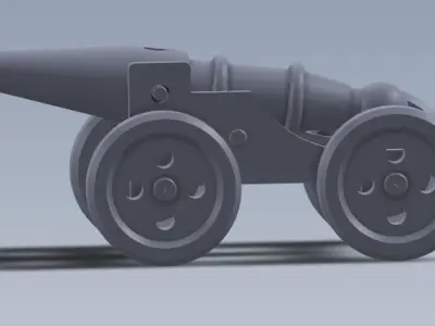 GUN CARRIAGE TOP ARABASI ASSEMBLY 3D print model