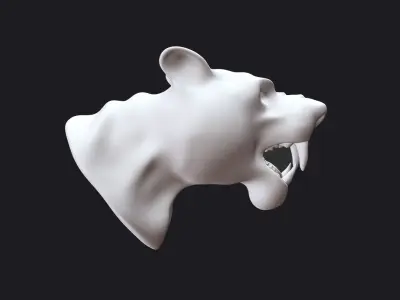 Tiger head sculpture 3D model