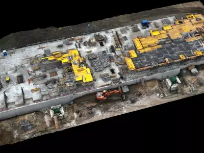 construction-site terrain builduing photogrammetry Low-poly 3D model