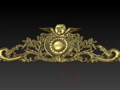 Classic 3D textures are inlaid with a gold frame 3D model 3D model