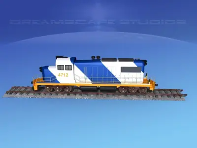 Diesel Locomotive V12 3D model