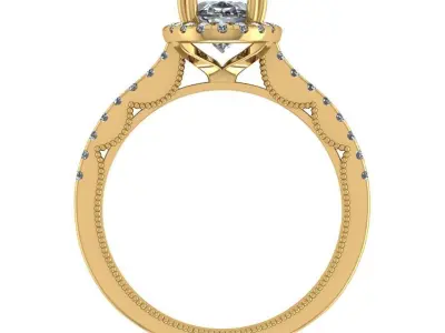 Oval halo diamond ring 3D print model