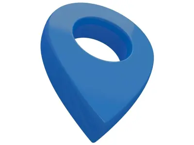 3D Map Pointer sky blue 3D model