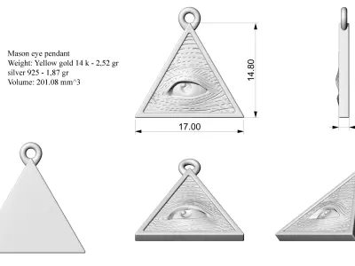 Mason eye pendant 3D print model