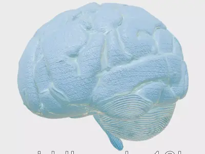 Glowing AI Brain Sphere with Predictive Abilities Low-poly 3D model