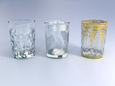 Moroccan Glasses also for a teaset and Christmas 3D model