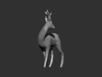 Deer Sculpture Low Poly 3D print model