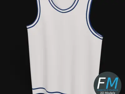 Flat basketball jersey mockup 3D model