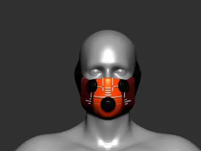 gas mask helmet high poly sculpt 3d printable 3D model